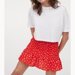 H&M red/orange floral skirt